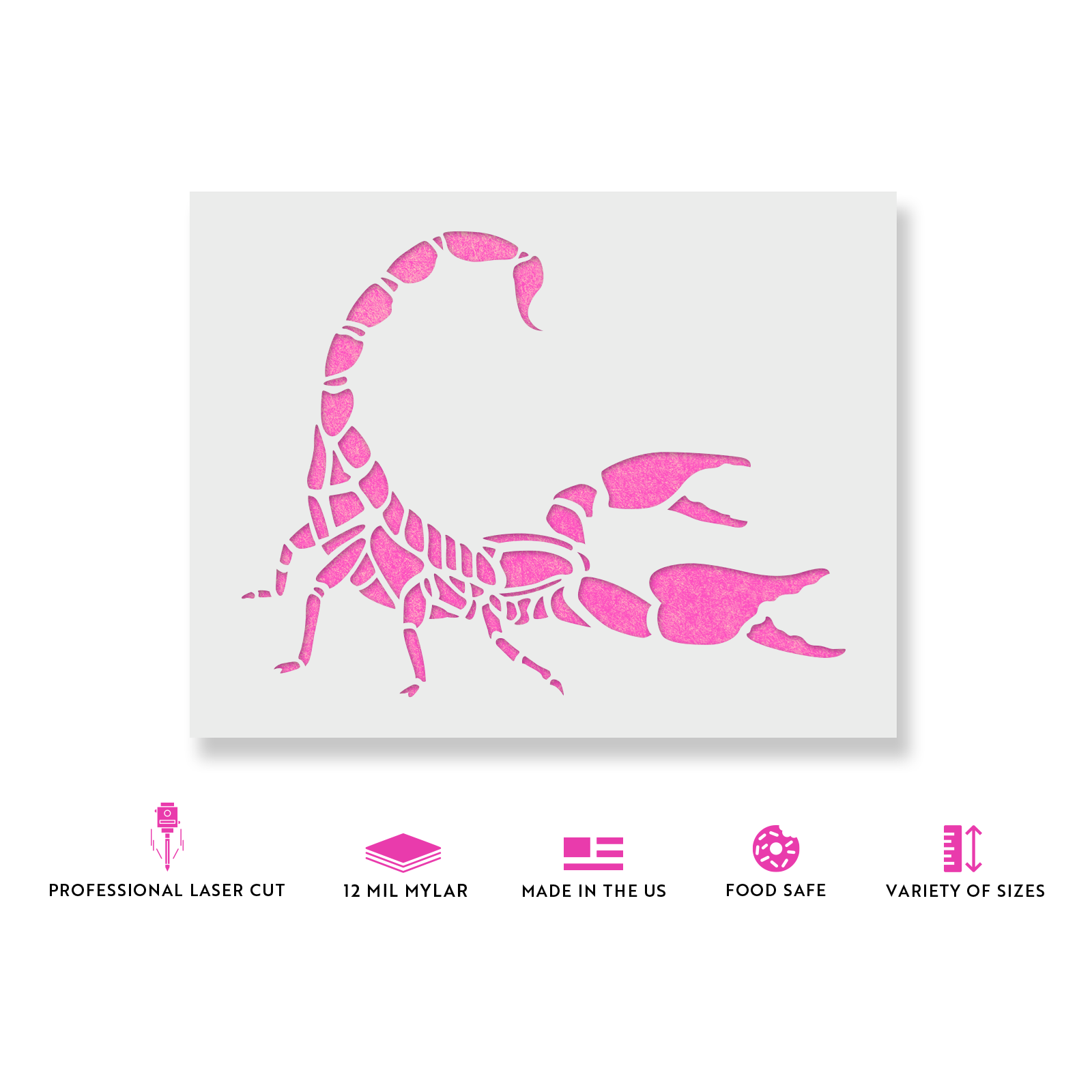 Scorpion Stencil - Durable & Reusable Mylar Stencils