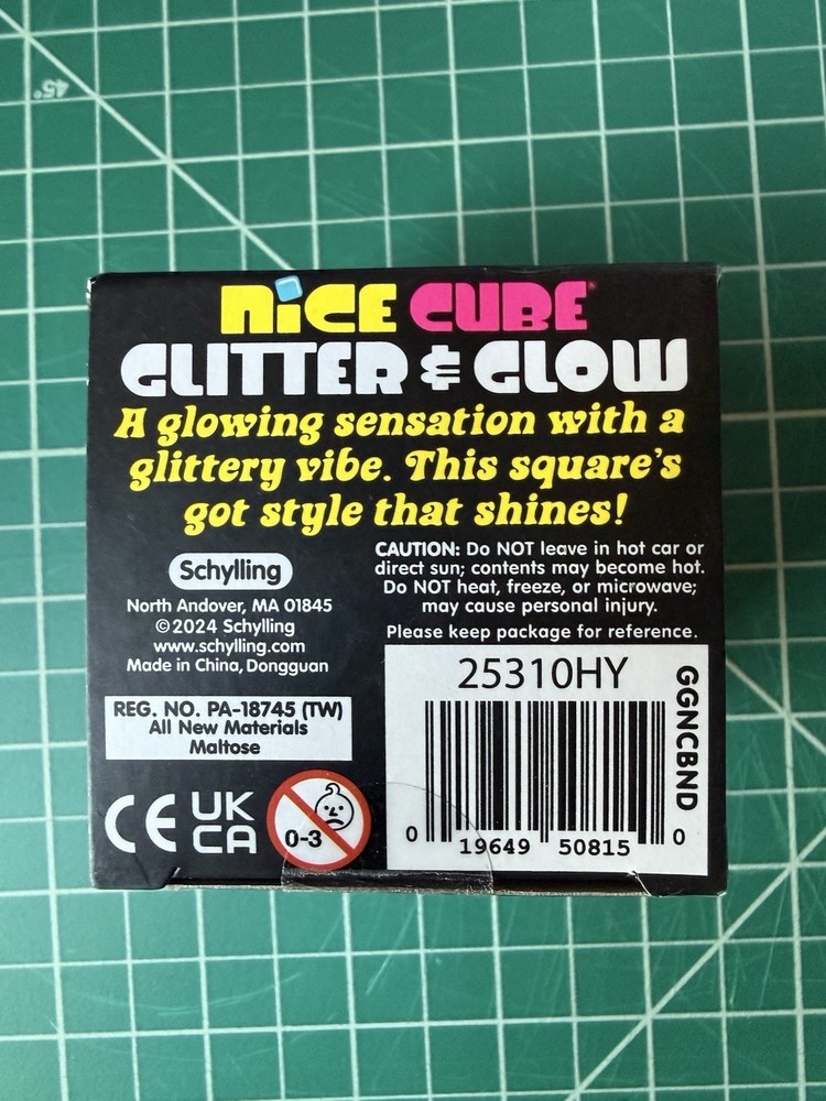 Authentic New NeeDoh Nice Cube Nee Doh Glitter & Glow PINK Sparkle Ice Cube