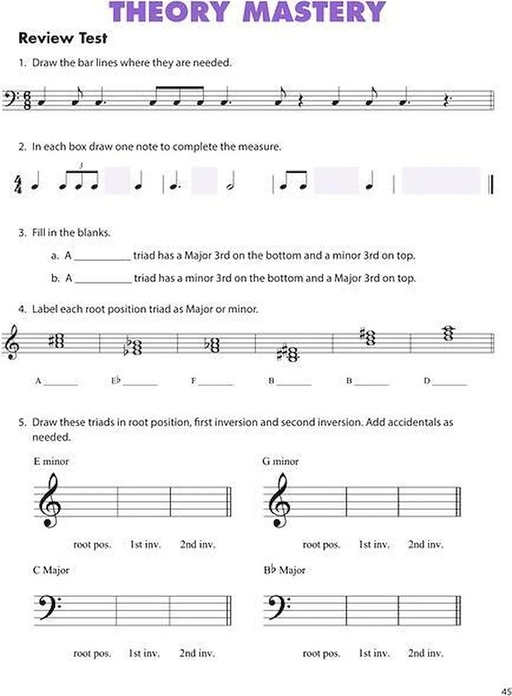 Essential Elements Piano Theory - Level 5