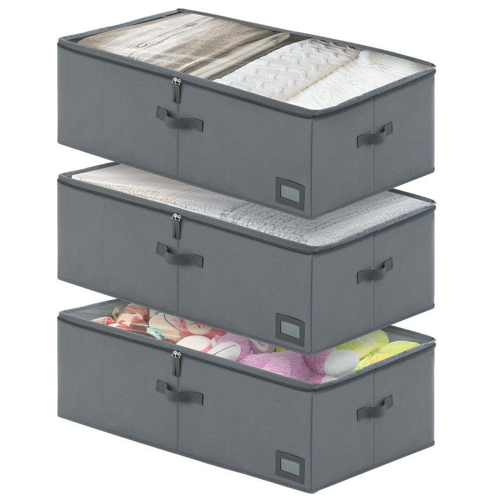 Organize Under Bed Space Easily - 10 Inch Storage Containers 3 Pack