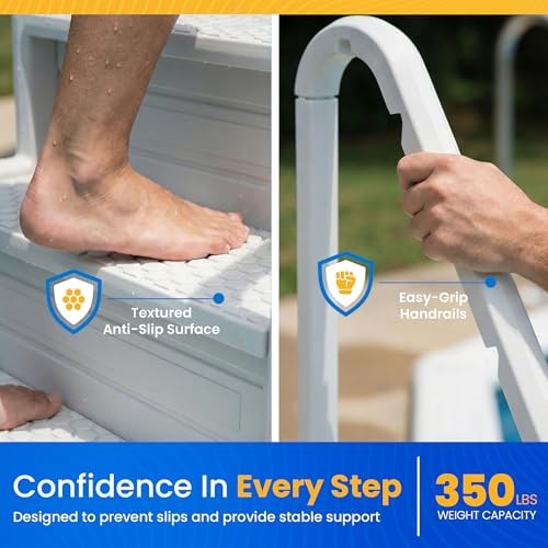 Blue Wave Easy Pool Step Above Ground Swimming Pool Step to Deck Pool Step Only