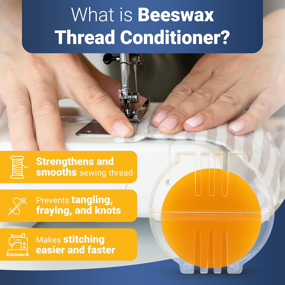 Thread Wax and Thread Conditioner - Contains Beeswax for Sewing and Gloss Thread