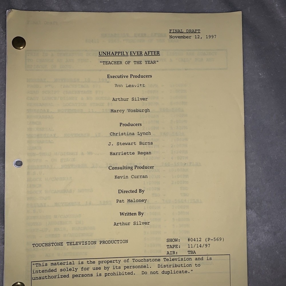 Unhappily Ever After TV SHOW Script