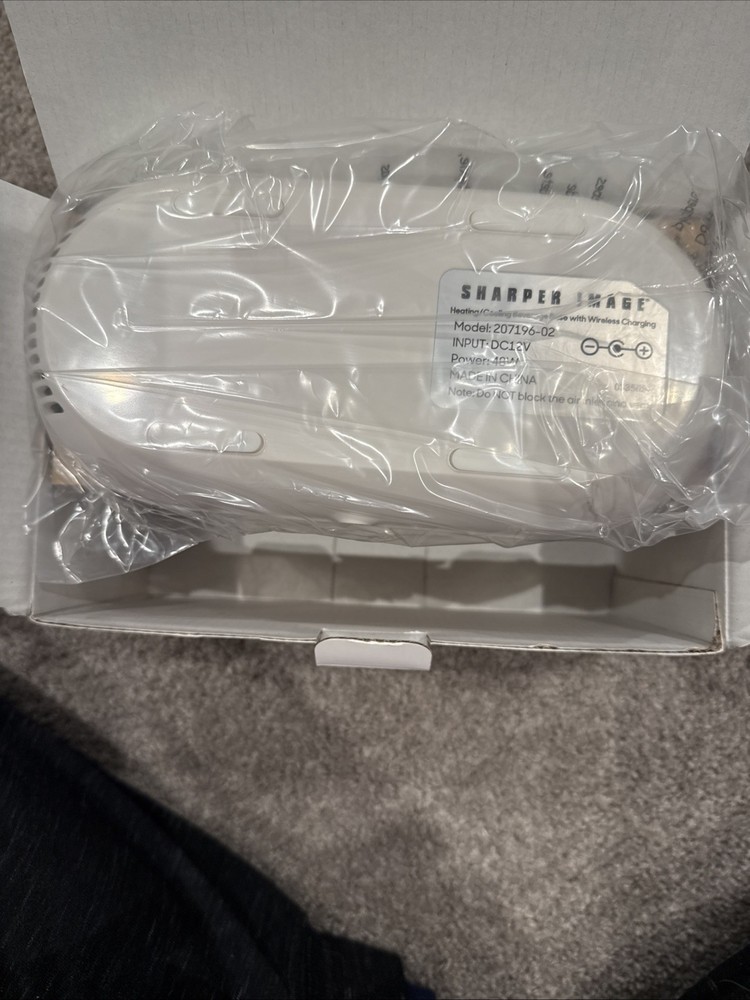 Sharper Image Heating/Cooling Beverage Base with Wireless Charger White NEW