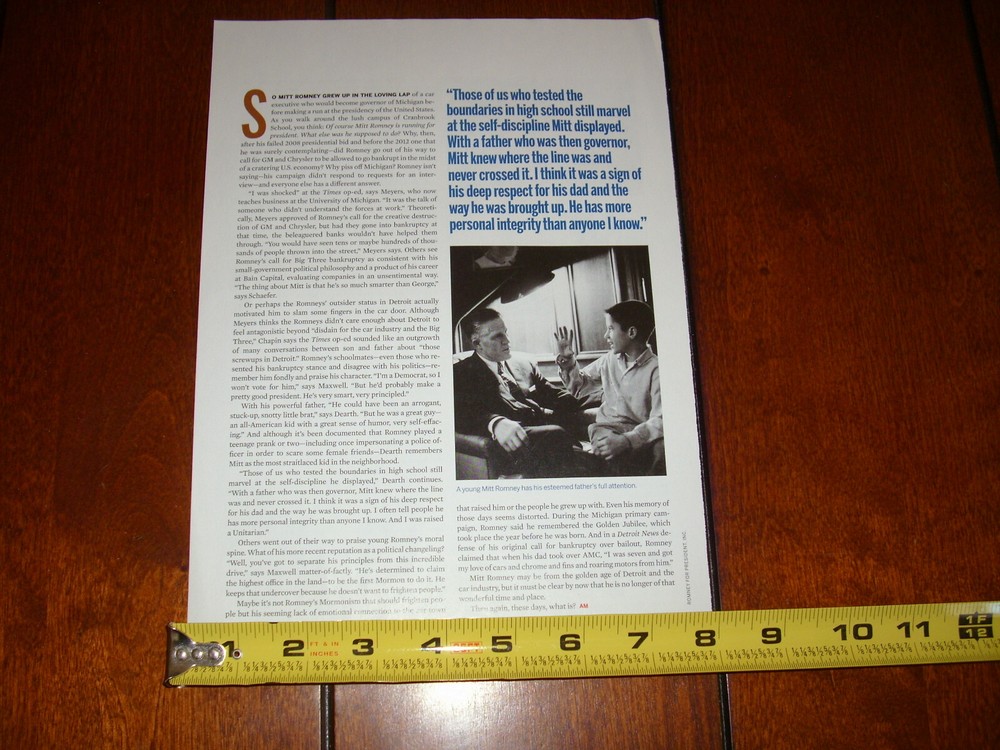 MITT ROMNEY ORIGINAL 2012 ARTICLE