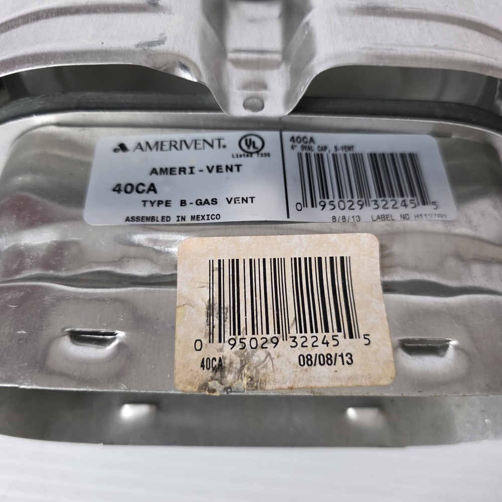 Ameri-Vent 40CA Oval Type B Gas Vent Cap 4" Amerivent