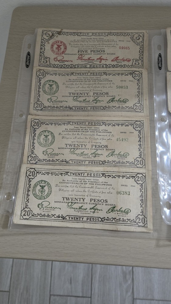 Philippine banknotes: eight various issues