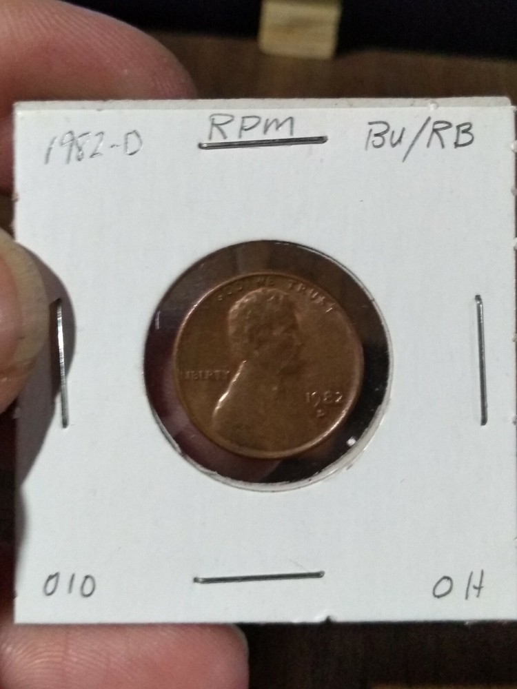 1982 D Lincoln Memorial Cent Error Repunched Mint mark BU RB 010