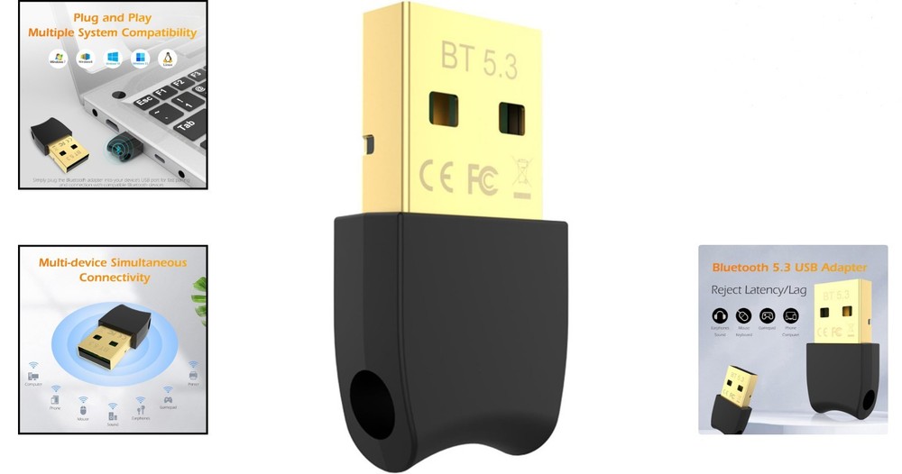 Ultra-Compact Bluetooth 5.3 USB dongle - Reliable Connectivity for Windows/Linux