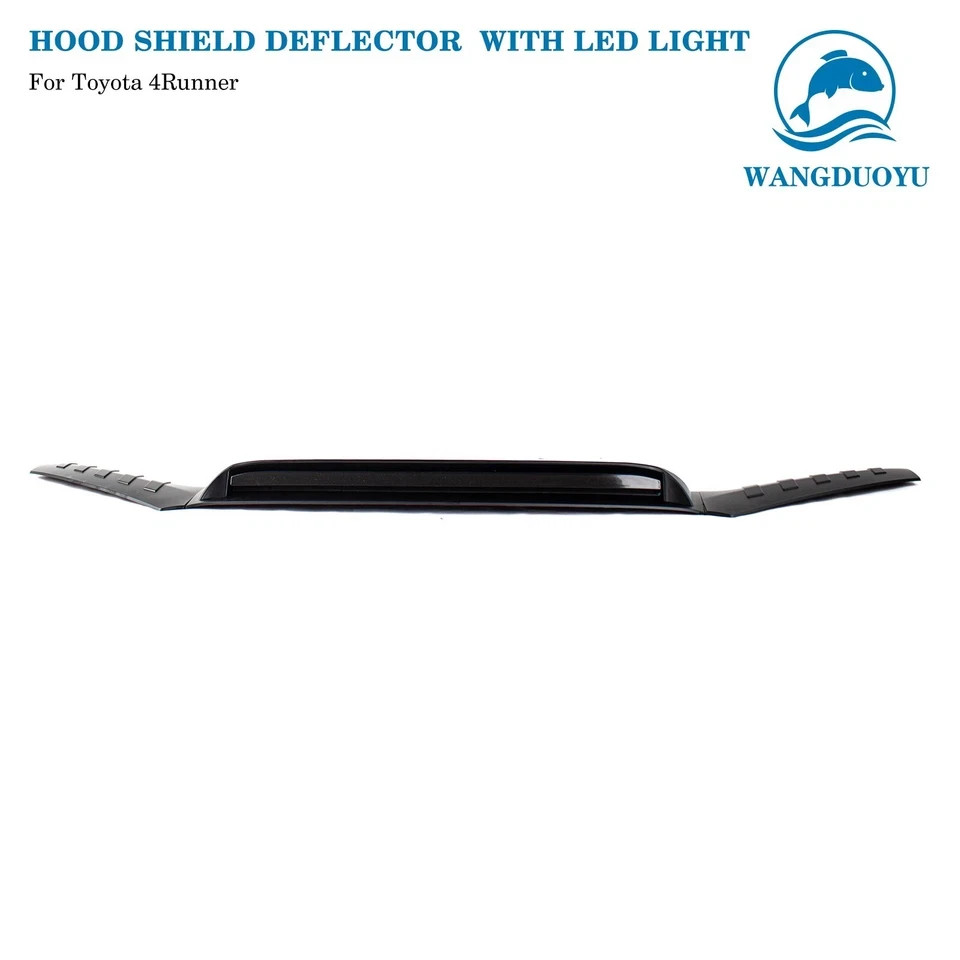 Hood Shield Protector for Toyota 4runner 2010-2024 with LED Lights (Matt Black)