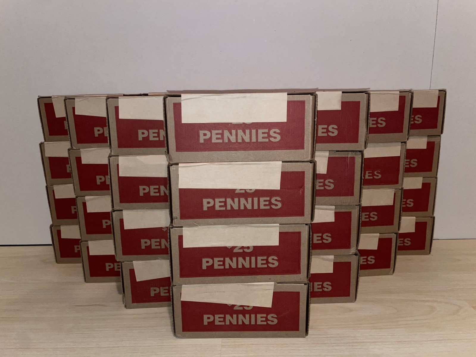 SEALED Bank Box of Pennies $25 Face Unopened Unsearched Lincoln Cents
