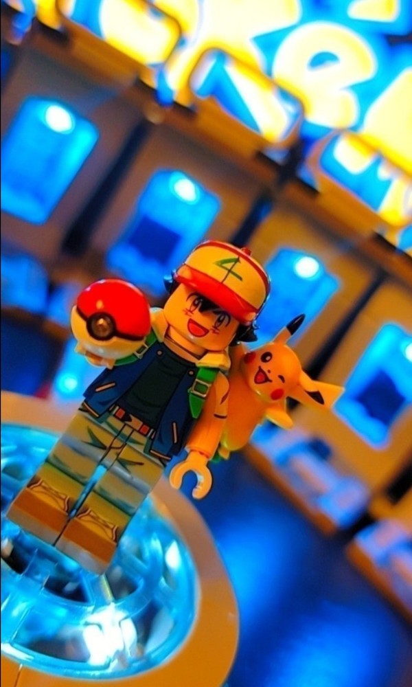 Ash Ketchum with Pikachu Custom Minifigure