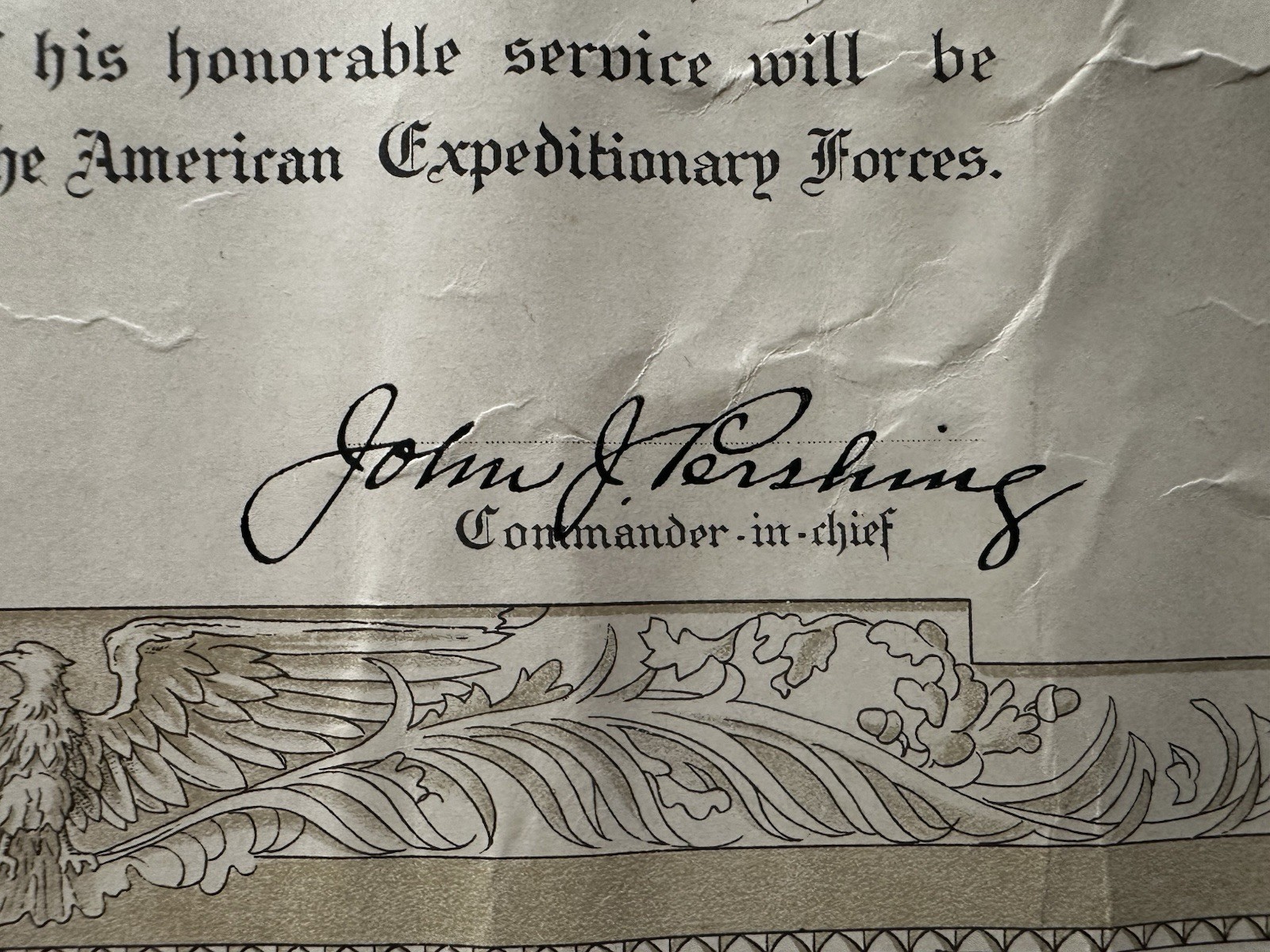 WWI KIA 6-Doc Set Pershing Hand Signed 145th Infantry Belgium 1918