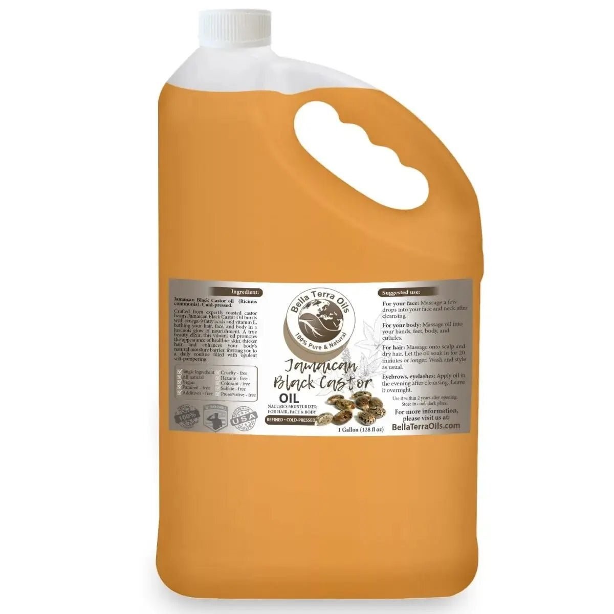 Organic Jamaican Black Castor Oil 100% Pure Hair Growth Skin Nails Treatment