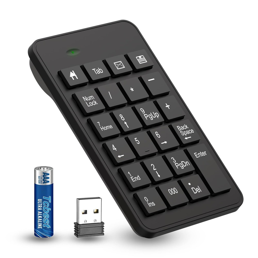 Wireless Number Pad with Battery Enhanced Efficiency with 23 Keys Numeric Key...