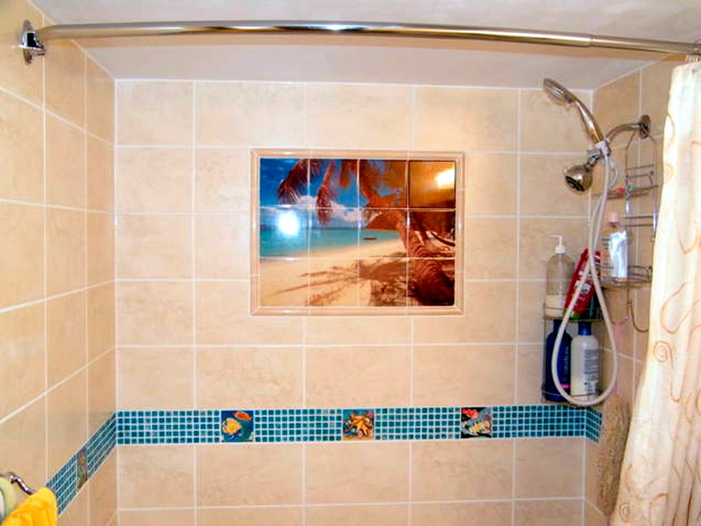 24 x 18 Mural Ceramic Backsplash Bath Palm Tile #150