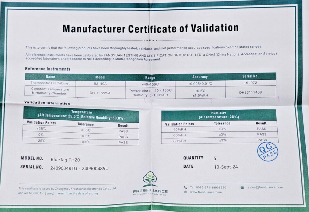 Bluetooth Temperature Humidity Data Recorder Refrigerator Freezer TH20 - 5 Pack