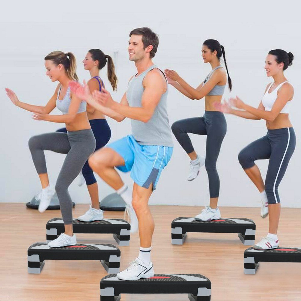 31" Exercise Step Platform Adjustable Aerobic Step Platform Workout Stepper Home