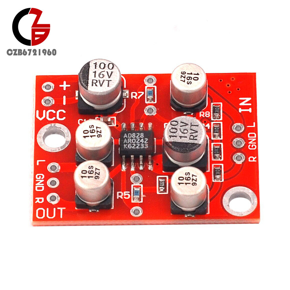 DC 5-15V AD828 Stereo Preamp Power Amplifier Board Preamplifier Module