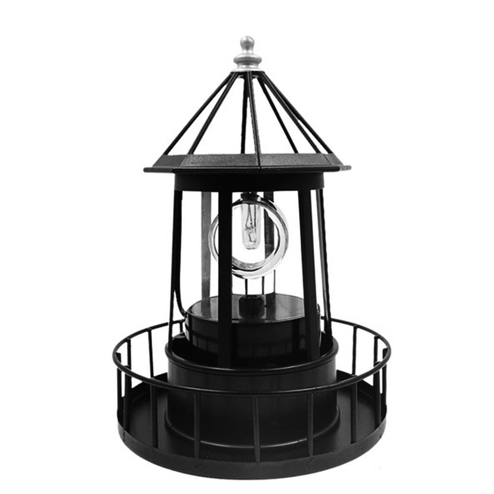 LED Solar Rotating Lighthouse Light Solar Outdoor Garden Decoration