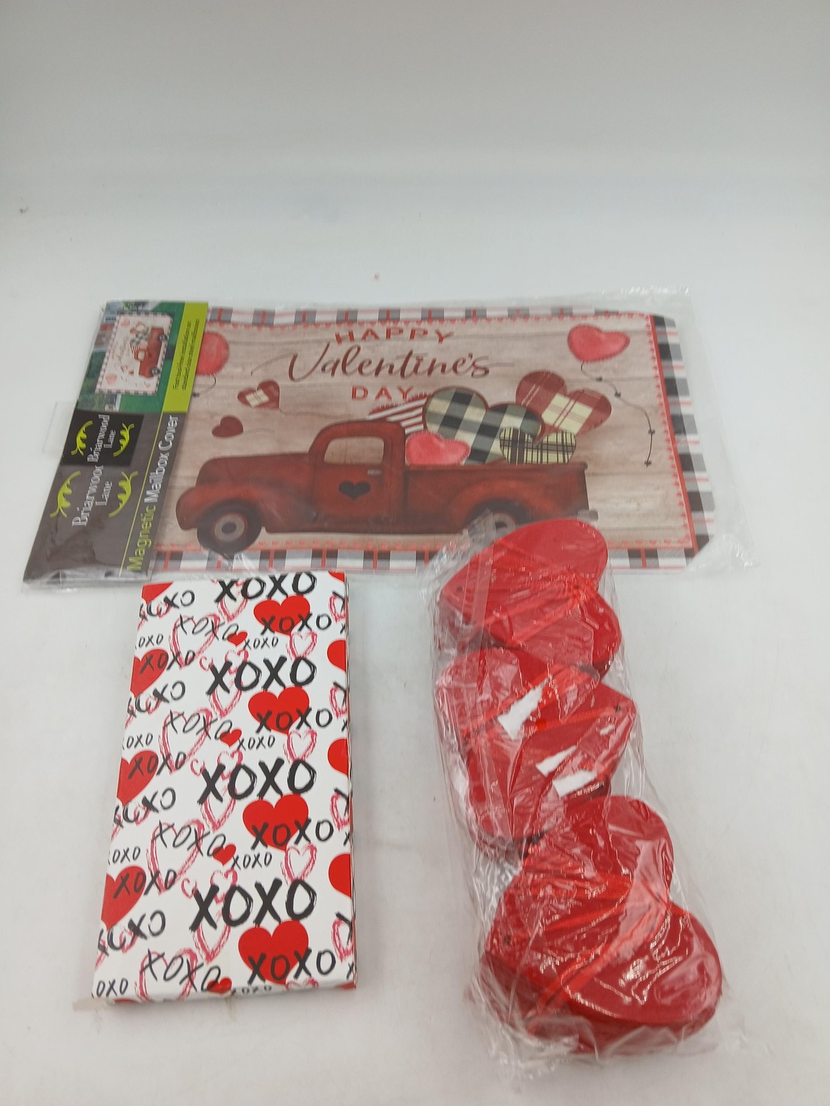 Briarwood Lane Valentines Mailbox Cover Set Red Hearts XOXO Bags Decor