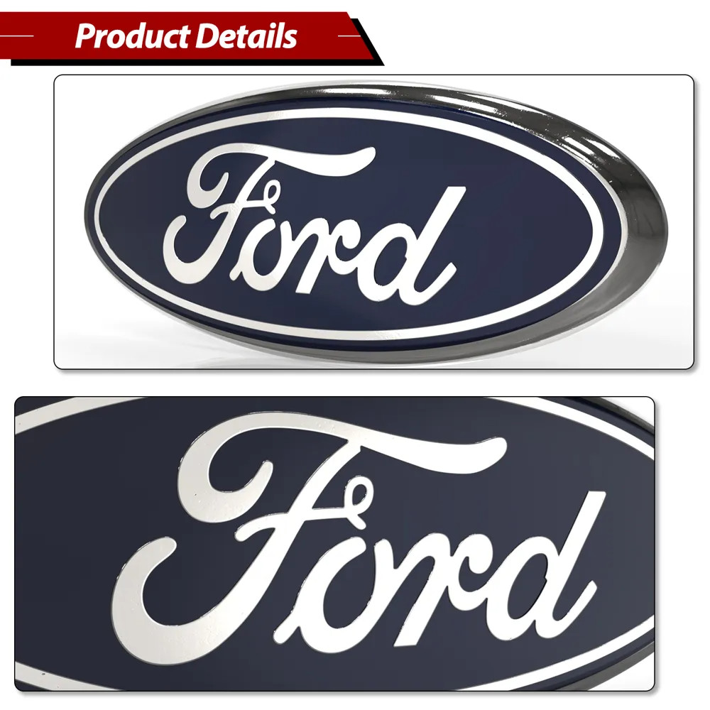 Fit Ford 2005-2014 F150 Blue & Chrome Front Grille /TAILGATE 9" Wide Oval Emblem