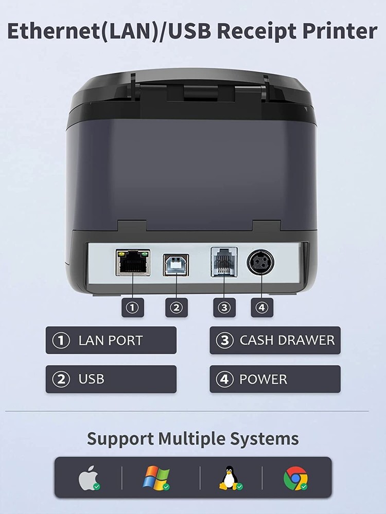 Itari ZY308 80mm Thermal POS Receipt Printer for Android Windows Mac Linux