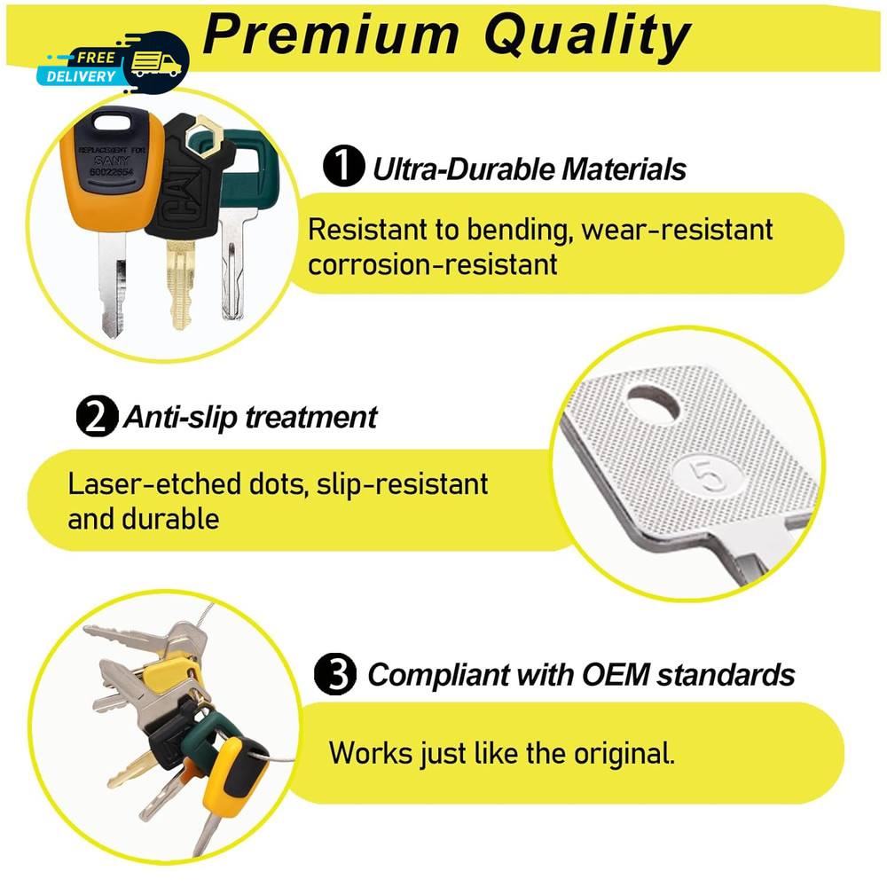 42Heavy Equipment Keys Master Set Construction Machine Operator Ignition Key Set