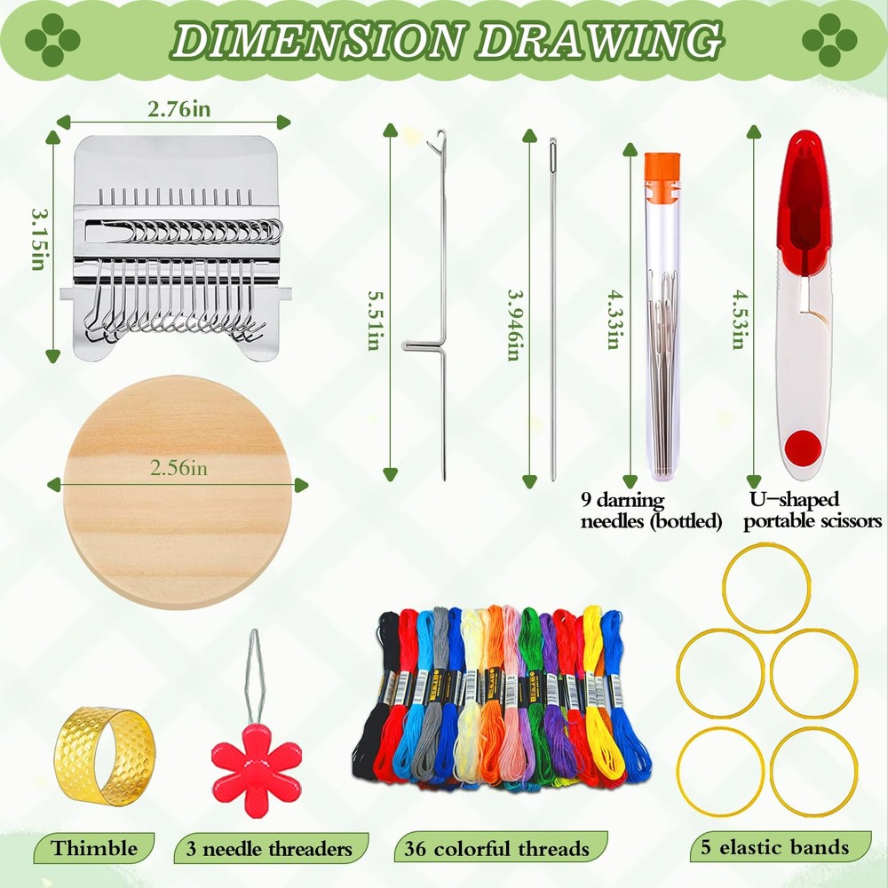 Patchmaker 2.0 Darning Loom Kit Portable Patch Repair Tool w/14 Hooks DIY