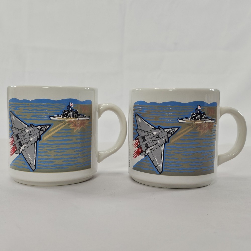 2 Vtg 1988 Boeing Lockheed Mugs General Dynamics Advanced Tactical Fighter READ⬇