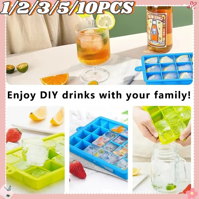 24 Grid Silicone Ice Cube Maker Easy-Release Square Shape Ice Cube Trays Molds K