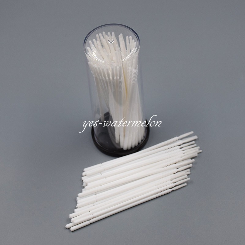 100Pcs Dental Long Cylidner Stick Disposable Micro Brush Bendable Applicator Tip
