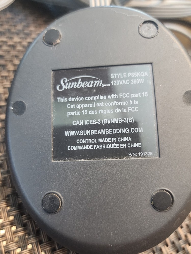 SUNBEAM STYLE P85KQA CONTROLLER 4-PRONG FOR DUAL CONTROL ELECTRIC BLANKET E4.3