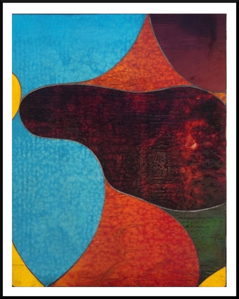 Stephen Powers STAINED GLASS Heavy pieces 29" X 38"