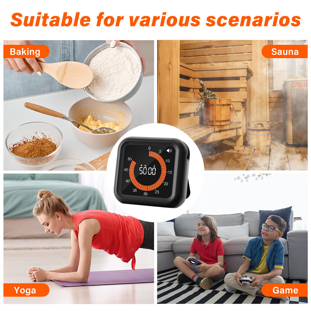 Visual Timer for Kids, 60 Minute Countdown Clock Classroom Study Kitchen Timer