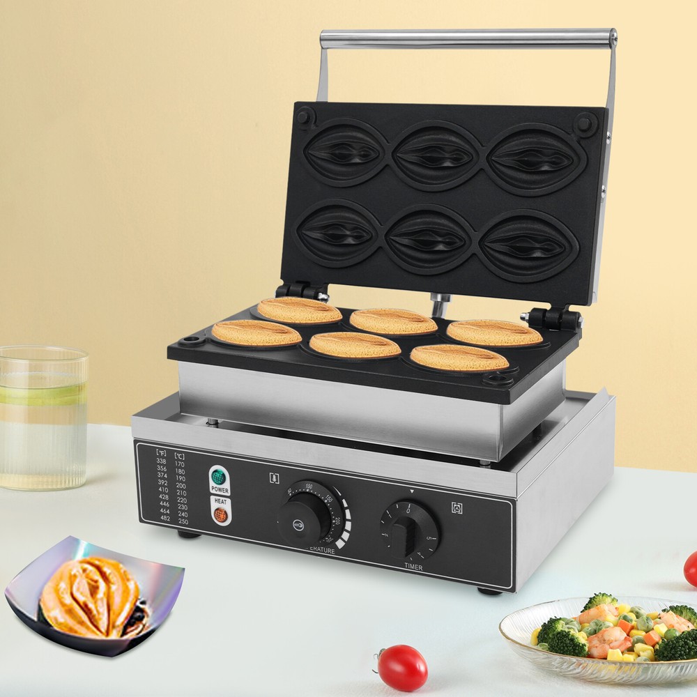 Waffle Maker Abalone-Shaped Electric Waffle Maker Commercial Waffle Machine 6PCS