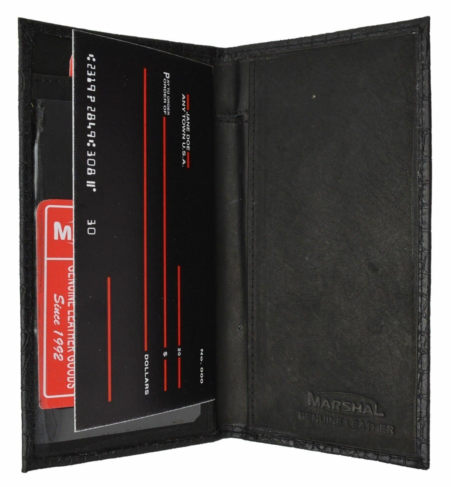 Genuine Leather PLAIN Checkbook Cover Crocodile Black NEW!!!