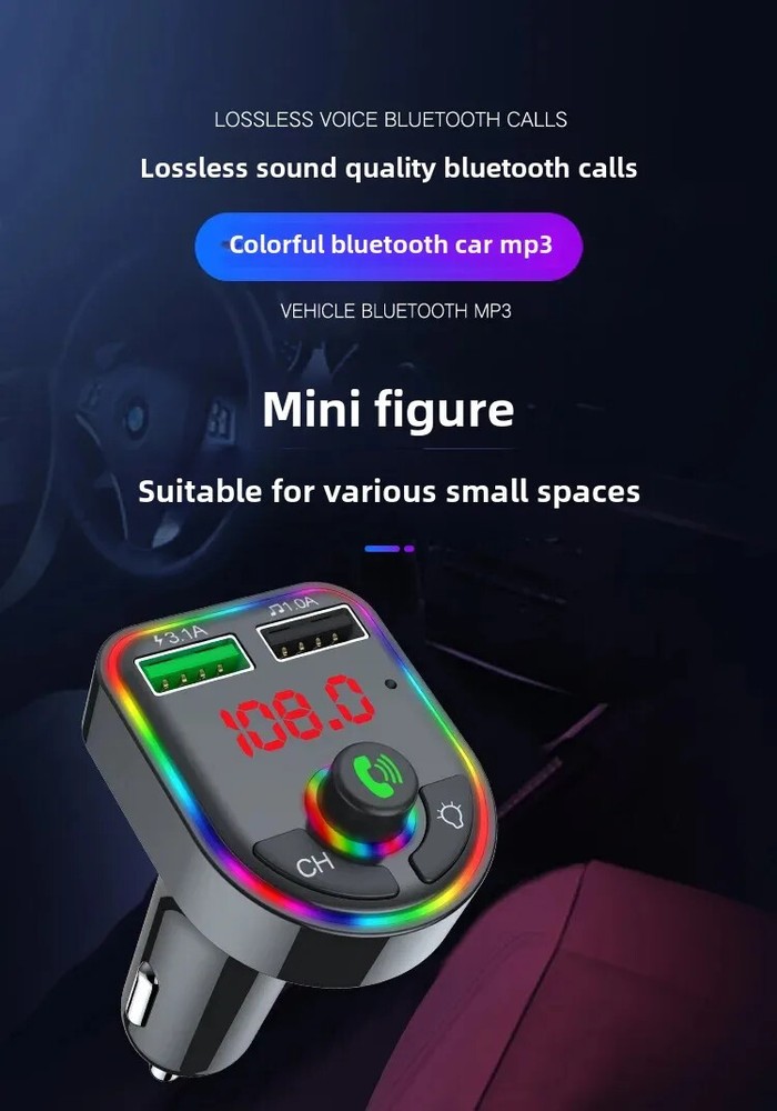 Car Wireless Bluetooth 5.0 FM Transmitter MP3 Music Player USB Charger Adapter