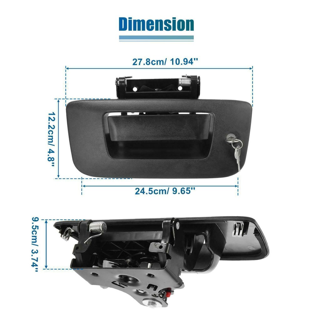 Tailgate Handle Kit, Tail Gate Bezel Lock For 07-14 Chevy Silverado GMC Sierra