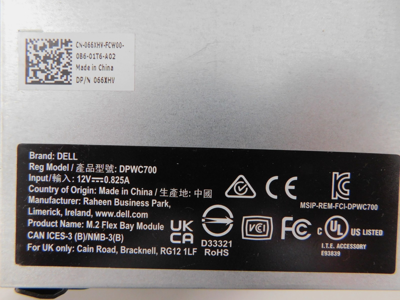 M.2 Flexbay Caddy Module - Dell Precision T5820 T7820 T7920 066XHV - NO SSD