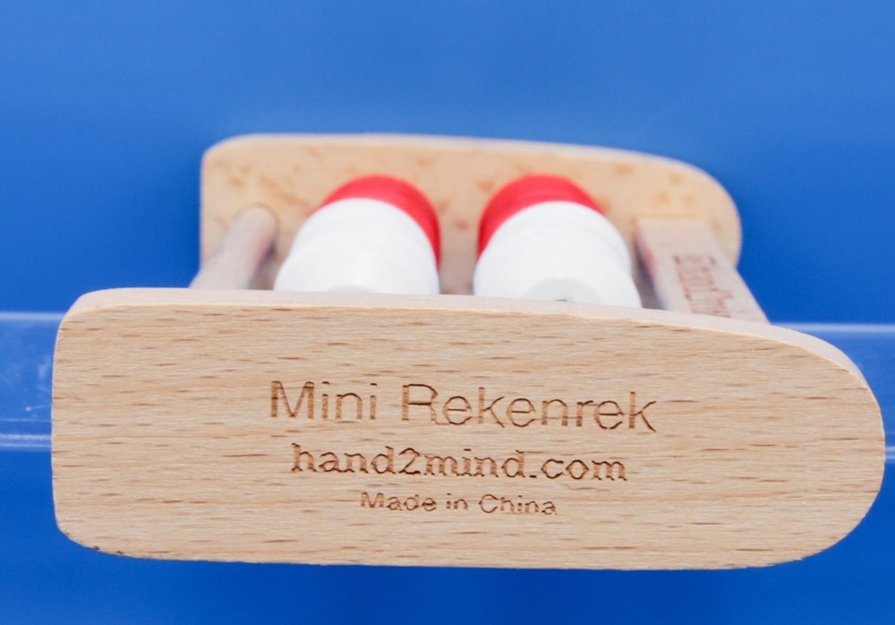 Hand2Mind Mini Rekenrek 20 Bead Abacus Red White Early Math Counting Tool