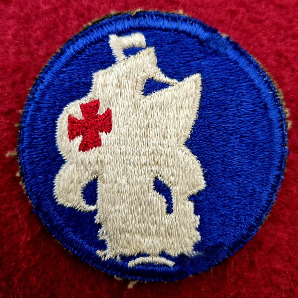 Original WW2 US Army Caribbean Defense Command Cut Edge White Back Patch