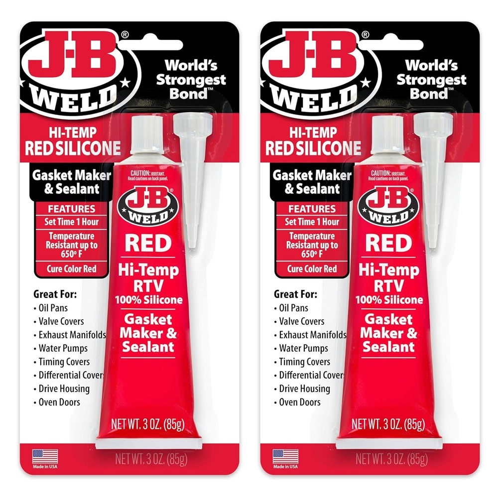 2-Pack High-Temp Red Silicone Sealant, 3 oz. – Waterproof Automotive Solution
