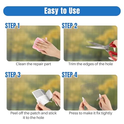 Sheets Window Screen Repair Kit - Black Self-Adhesive Screen Patch Repair 16