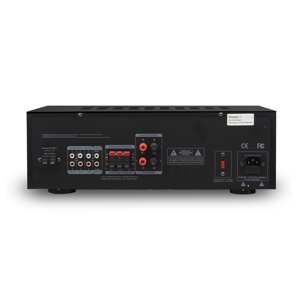 Technical Pro 1000-Watt Professional Receiver with USB & SD Card Inputs in Black