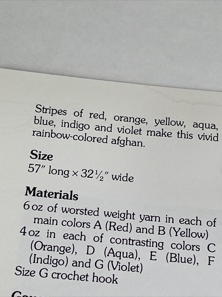 Marshall Cavendish Rainbow Stripes Afghan Crochet Pattern