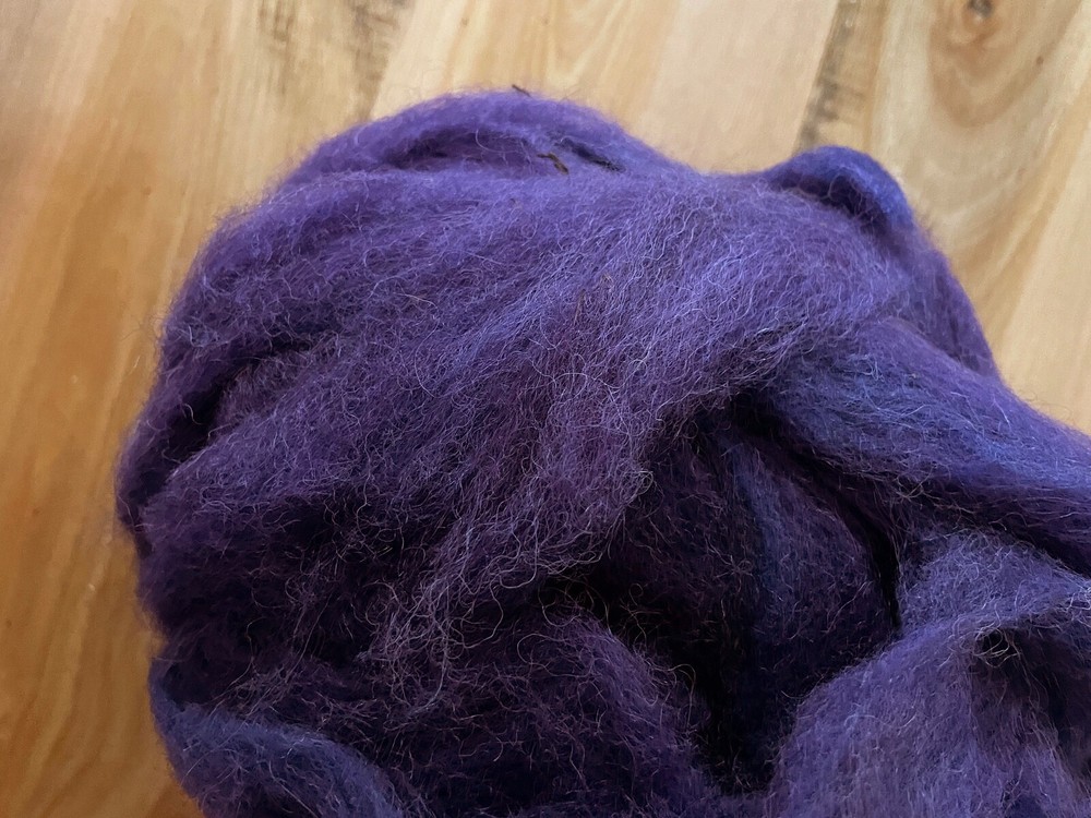 Wool Roving—dark purple