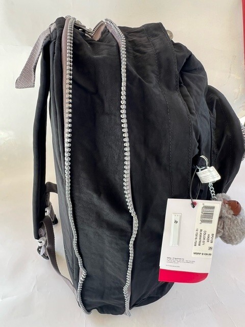 New With Tag Kipling Hiker Expandable Backpack -Black Mint Trim