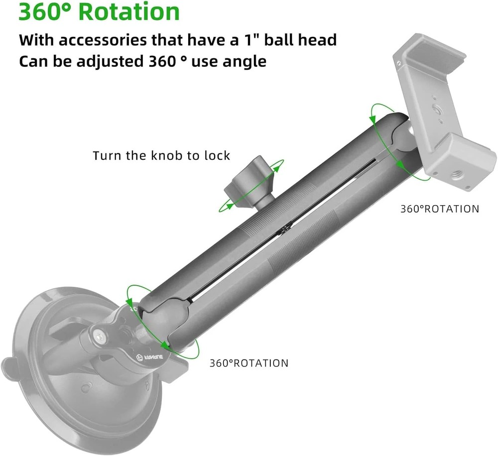 Double Socket Arm - Full Length 5.9" Compatible with B Size 1" Ball Components(D