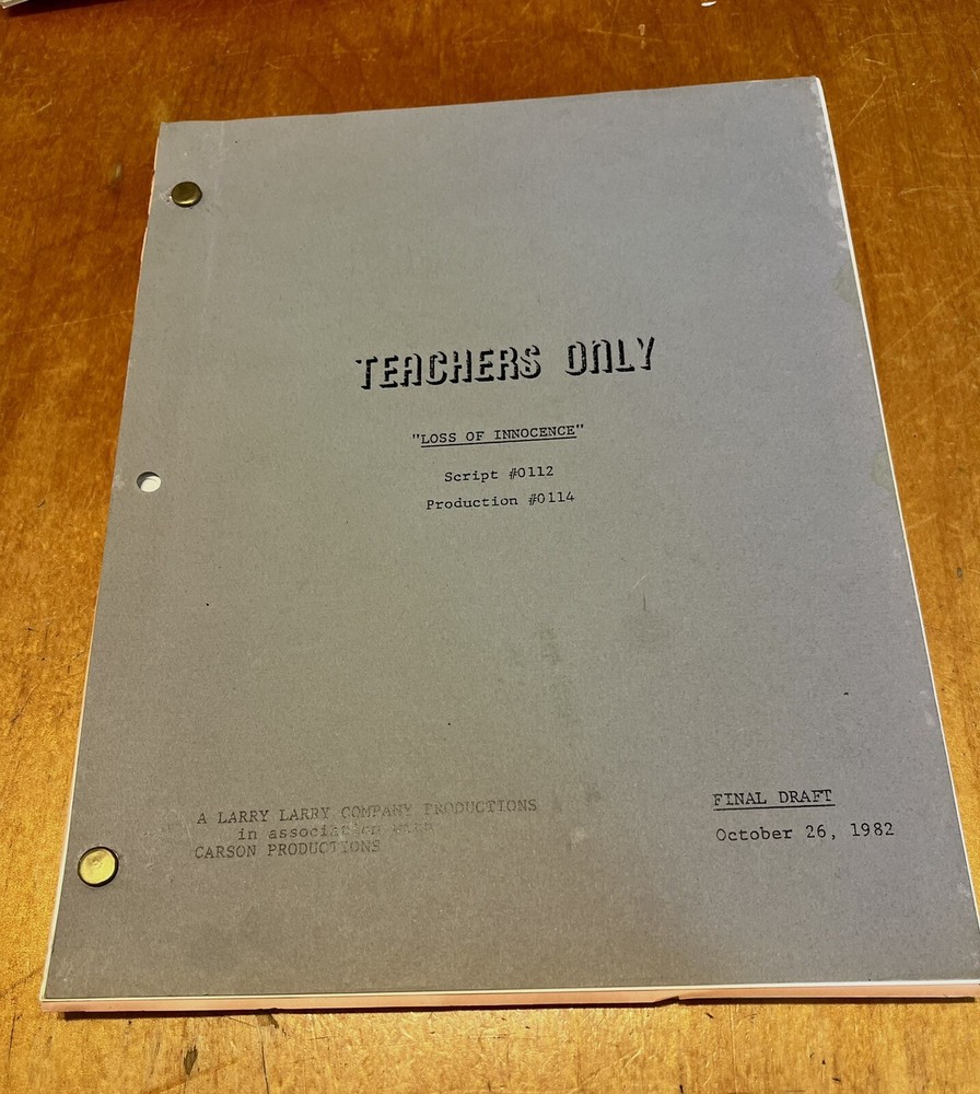 NEW LOWER PRICE 2 Original TEACHERS ONLY Scripts 1982 Sitcom Great Condition